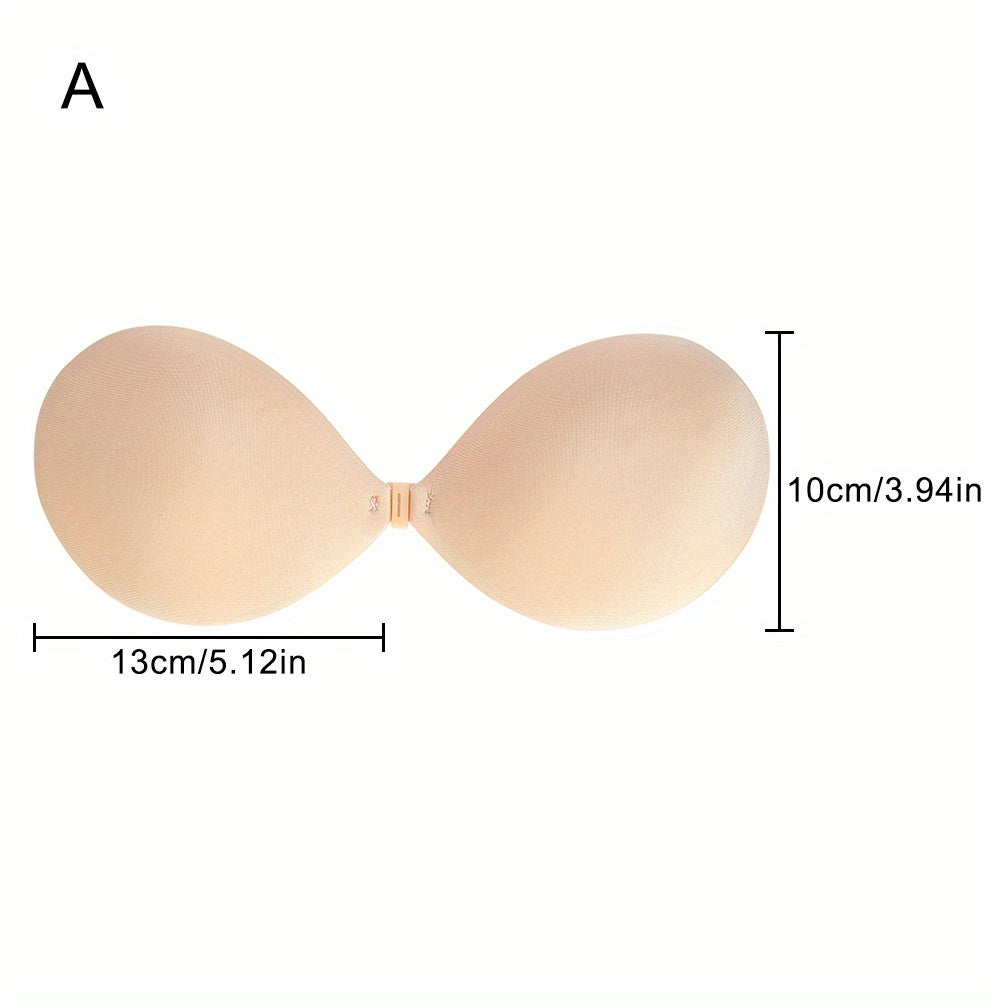 Women's Adhesive Push-Up Bras with Front Buckle and Nipple Covers Set