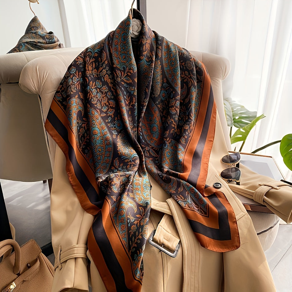 Ayollar uchun gullar bilan bezatilgan yengil moda shalvarli polyester sharf