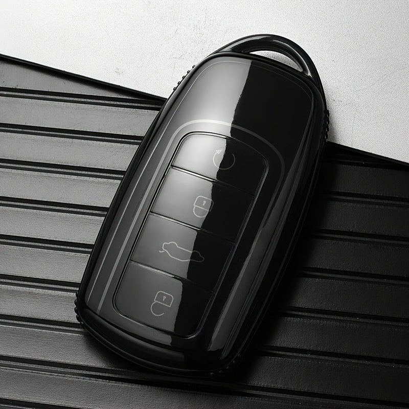 Car Key Cover TPU Minimalist 4 Button Slots for SUV and Sedan