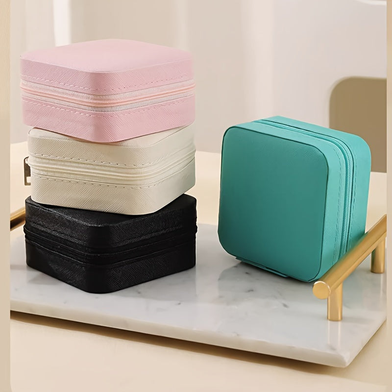 Caja de almacenamiento para joyas Multi-Grid con forro suave para collares y pendientes