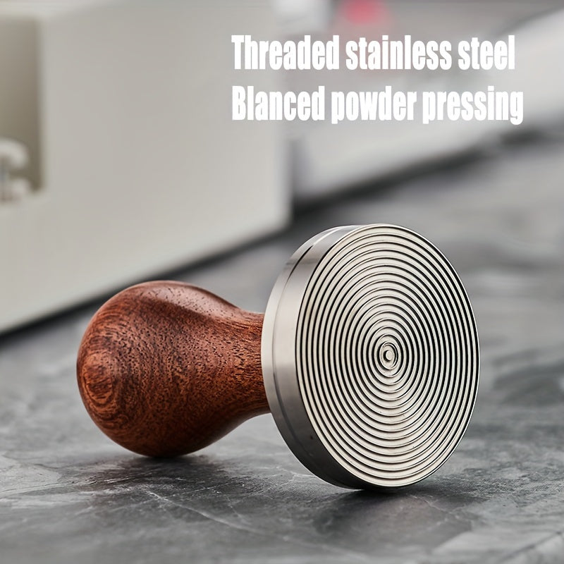 Espresso Tamper Calibrated Stainless Steel Walnut Handle 51/53/58mm