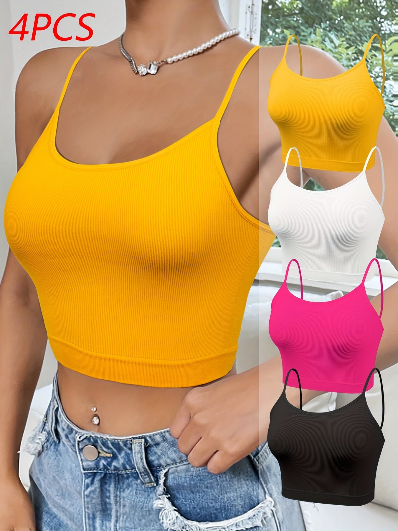 Seamless Camisole Tank Top for Women with No-Pad Design in Vibrant and Neutral Colors