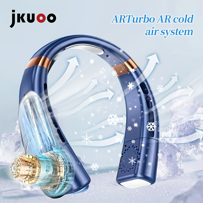 Portable Neck Fan with 5 Speeds, USB Rechargeable, Bladeless Cooler for Outdoor Activities