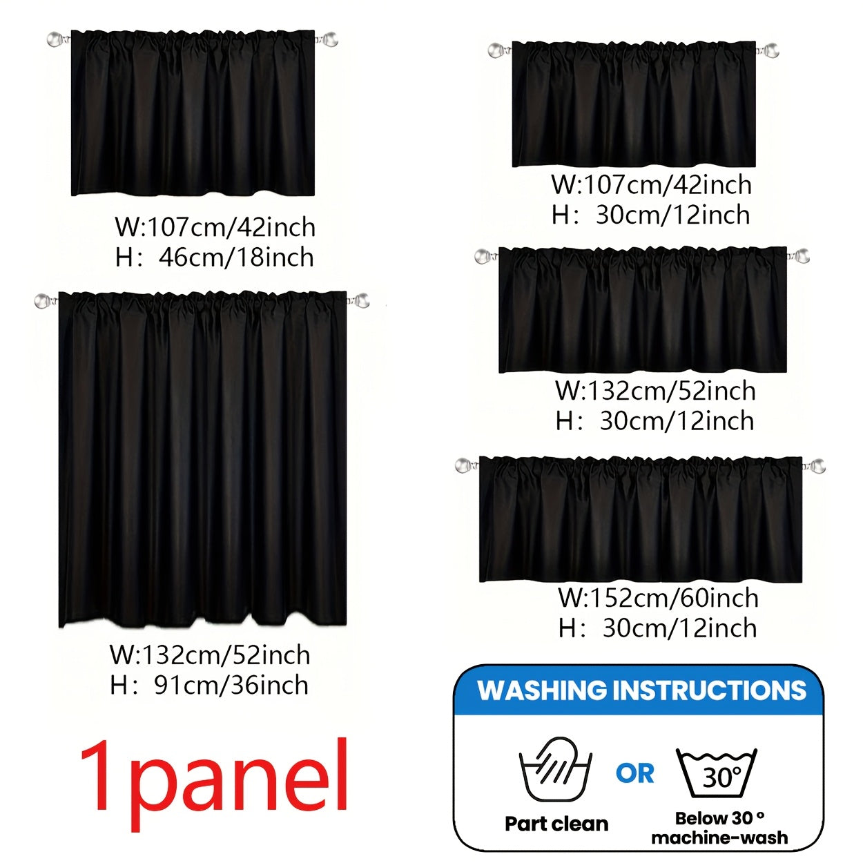 Solid Color Blackout Curtain with Rod Pocket for Privacy and Modern Style