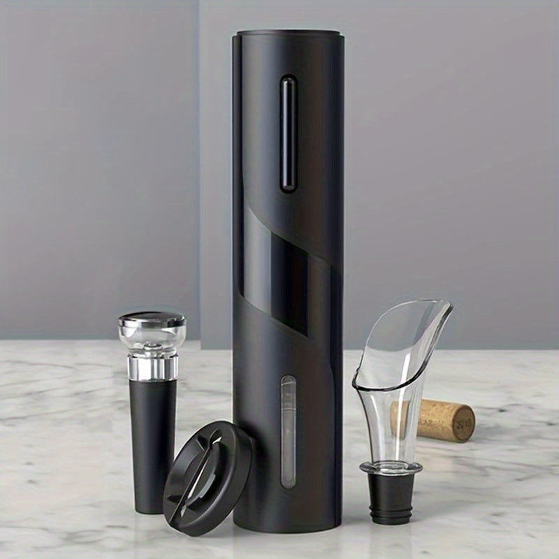 Cordless Electric Wine Opener Set with Vacuum Stopper and Foil Cutter