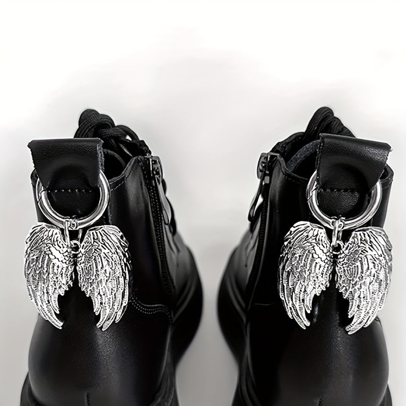 Unisex Punk Angel Wings Shoe Accessories Detachable Buckle Pendant