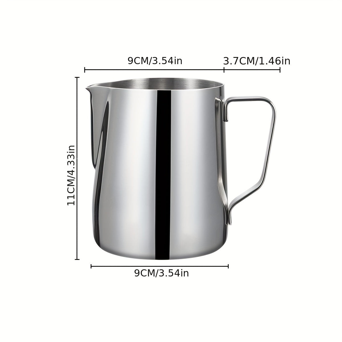 Stainless Steel Milk Frothing Pitcher 20oz Steaming Cup for Lattes and Cappuccinos