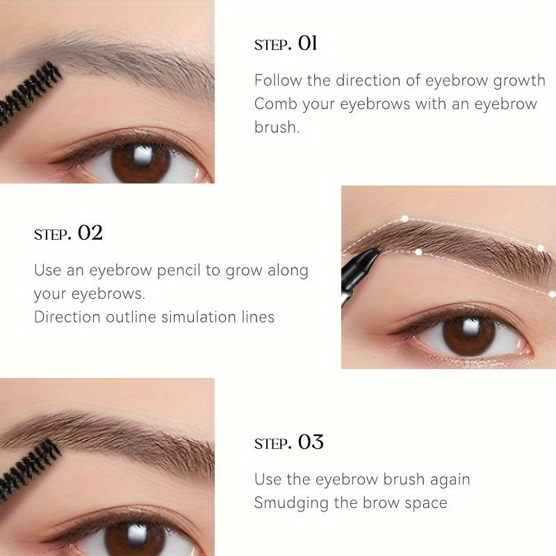 Lápiz de cejas impermeable de doble punta para cejas naturales y definidas