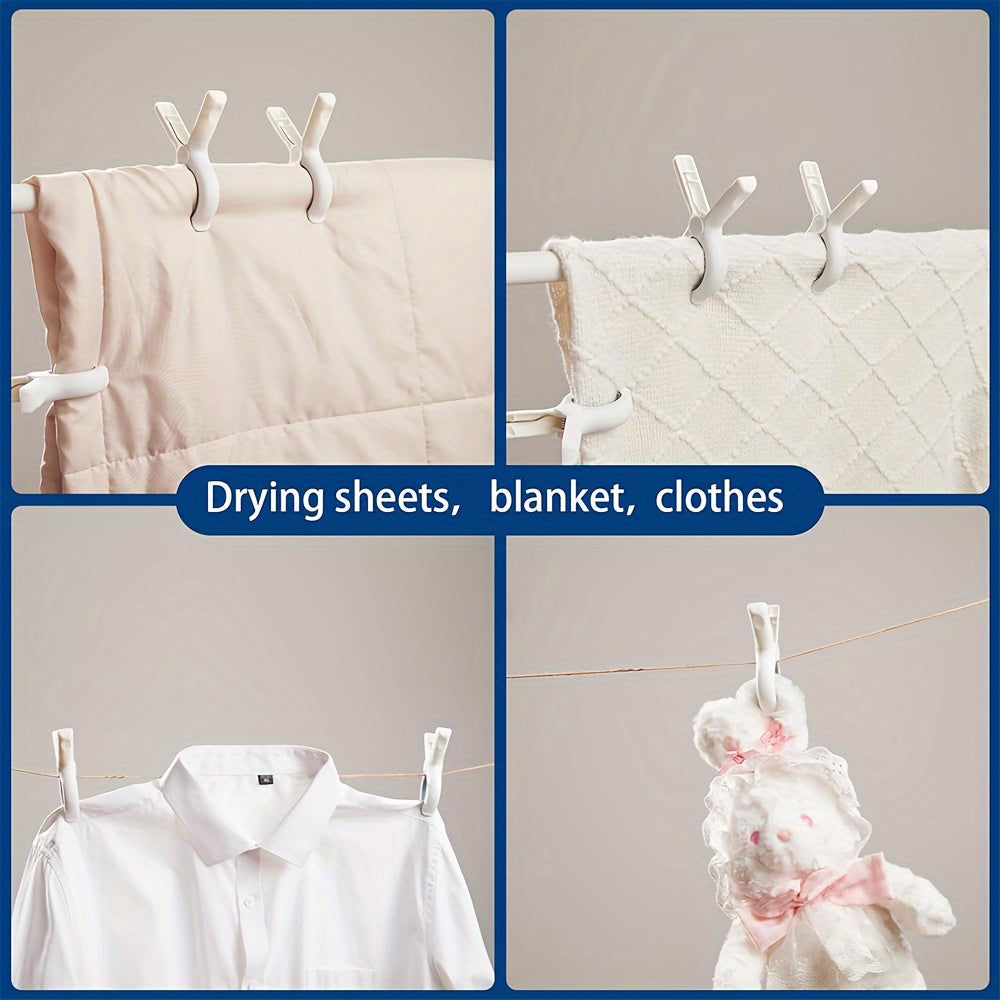 Heavy-Duty Plastic Clothes Pins Set for Towels, Clothes, and Blankets, 6 Pack