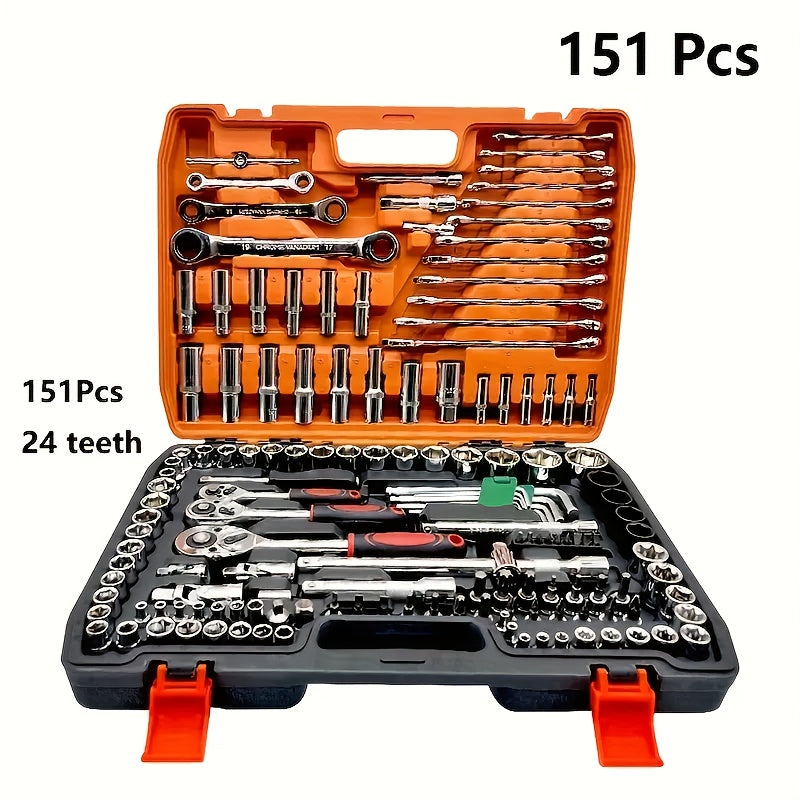 Avtomobil ta'mirlash uchun asboblar to'plami, 46 ta element, portativ, bardoshli, vintli kalit to'plami