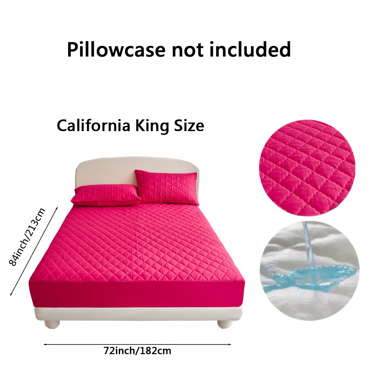 100% to'quv polyesterdan tayyorlangan diametrli qoplamali suv o'tkazmaydigan yostiq himoyachisi. Mashinada yuvish mumkin va bir nechta o'lchamlarda mavjud (yostiq qoplamalari kiritilmagan).