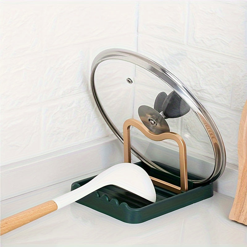 Foldable Kitchen Utensil Holder with Lid Stand, Plastic Organizer for Cooking Spoons and Spatulas