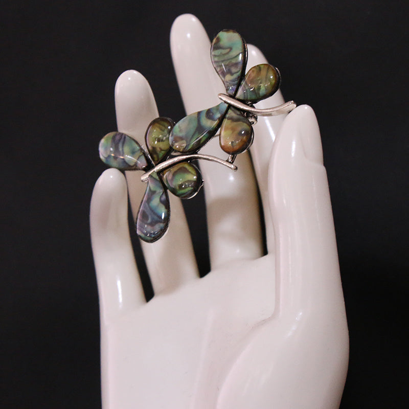 Enamel Butterfly Brooch Pin Silver-Toned Irregular Shape Fashion Accessory