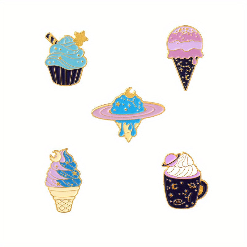 Ice Cream Cone Shape Alloy Brooch Cartoon Jewelry Cute Accessory