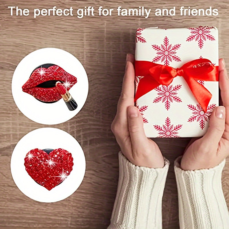 2pcs Car Aromatherapy Clip Rhinestone Heart Air Conditioner Perfume Decoration