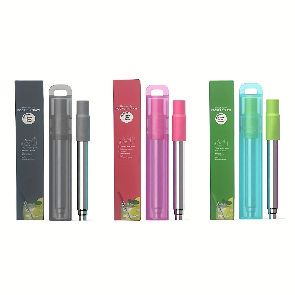 Stainless Steel Telescopic Straw Reusable Eco-Friendly Drinking Accessory