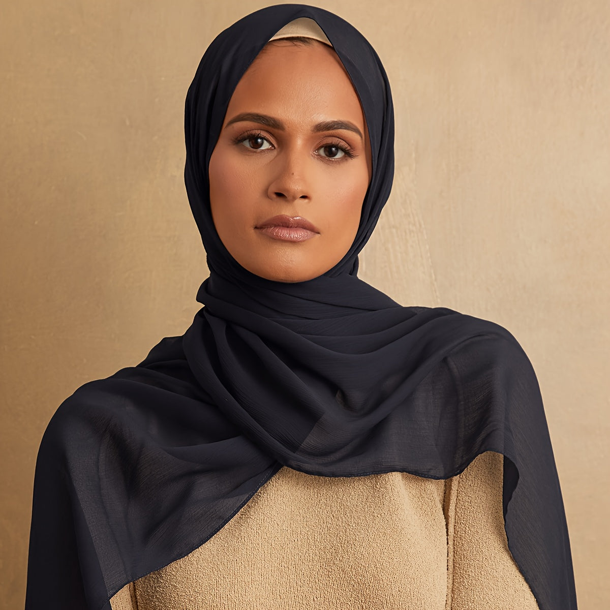 Women's Solid Color Chiffon Scarf - Lightweight and Breathable, Elegant and Simple Style, Windproof and Sun Protection Shawl