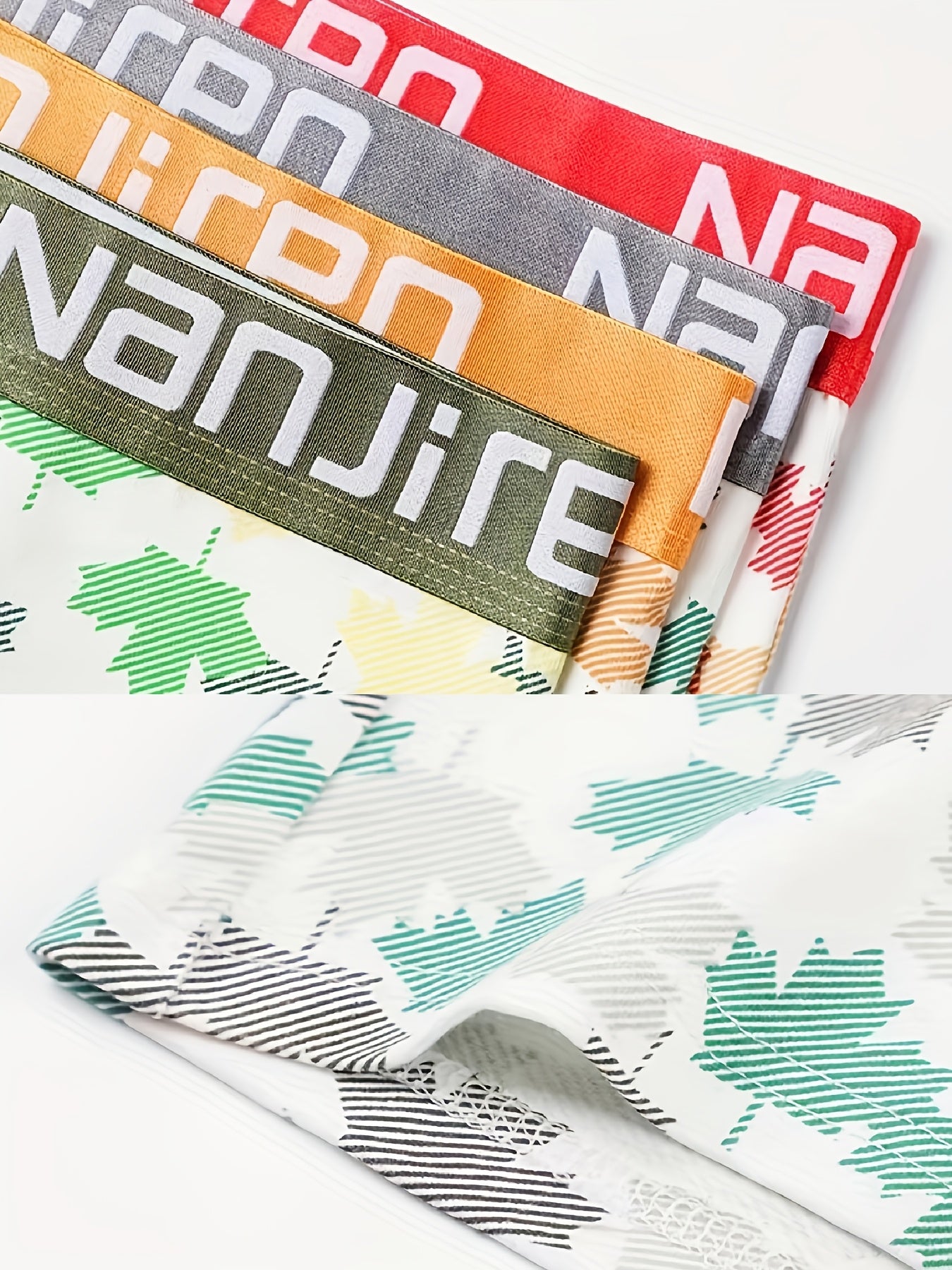 Men's Cotton Boxer Briefs 4 Pack High Stretch Random Print Comfortable Underwear