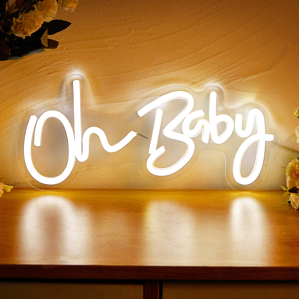 LED Neon Sign Oh Baby Wall Decor USB Powered Switch Control