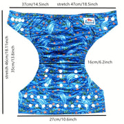 Adjustable Waterproof Cloth Diaper for Baby Girls and Boys with Pocket