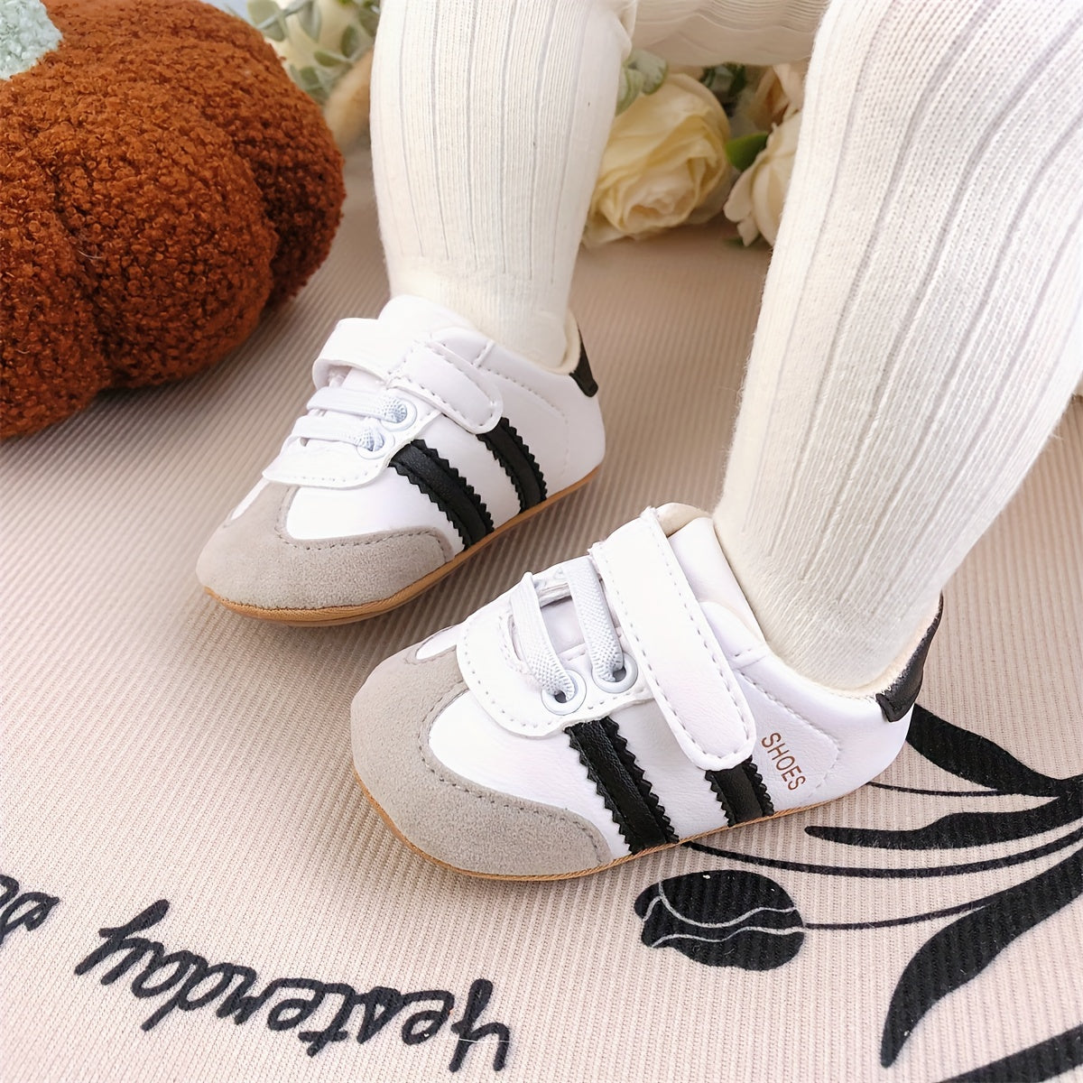 Infant Toddler Shoes Spring Fall Soft Rubber Sole Anti-slip Striped Low Top Casual Fashion