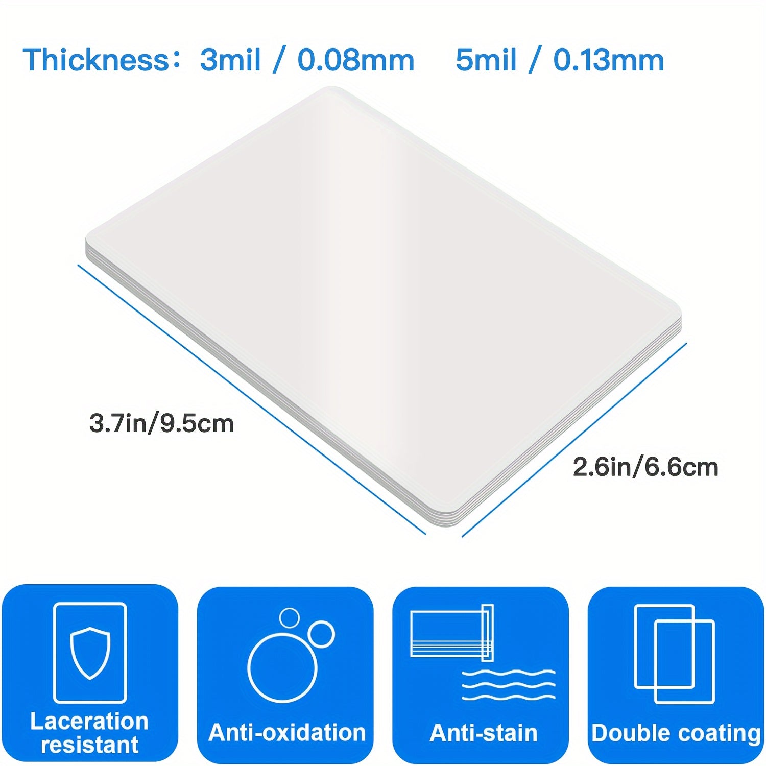 100/200 Pcs Thermal Laminating Pouches 2.6x3.7 Inches Clear Plastic Sheets for Photos and Business Cards