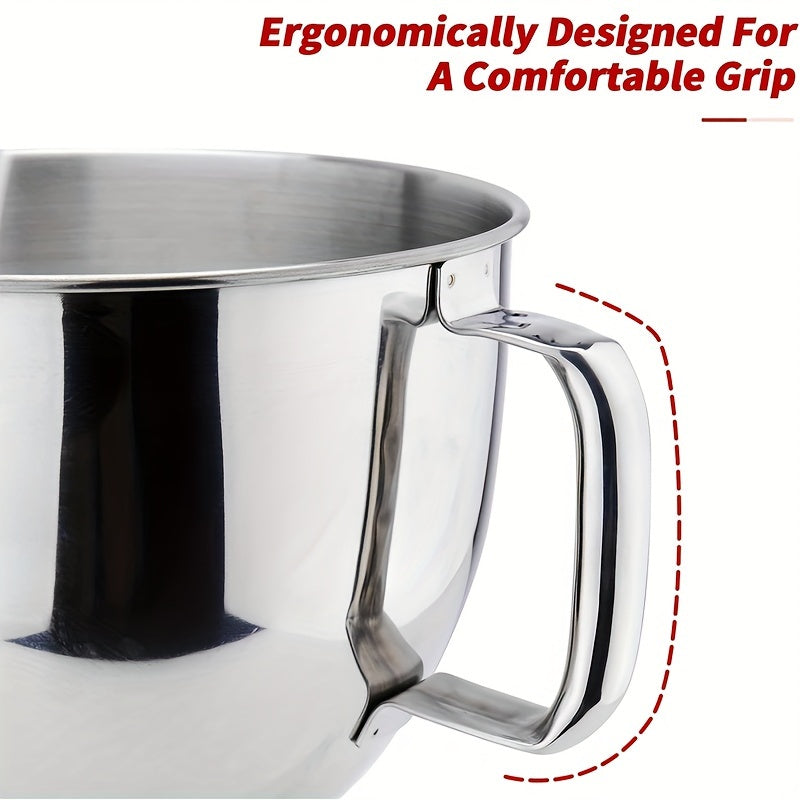 Stainless Steel Mixing Bowl Replacement for 4.5/5 Quart Tilt-Head Stand Mixers Anti-Slip Handle