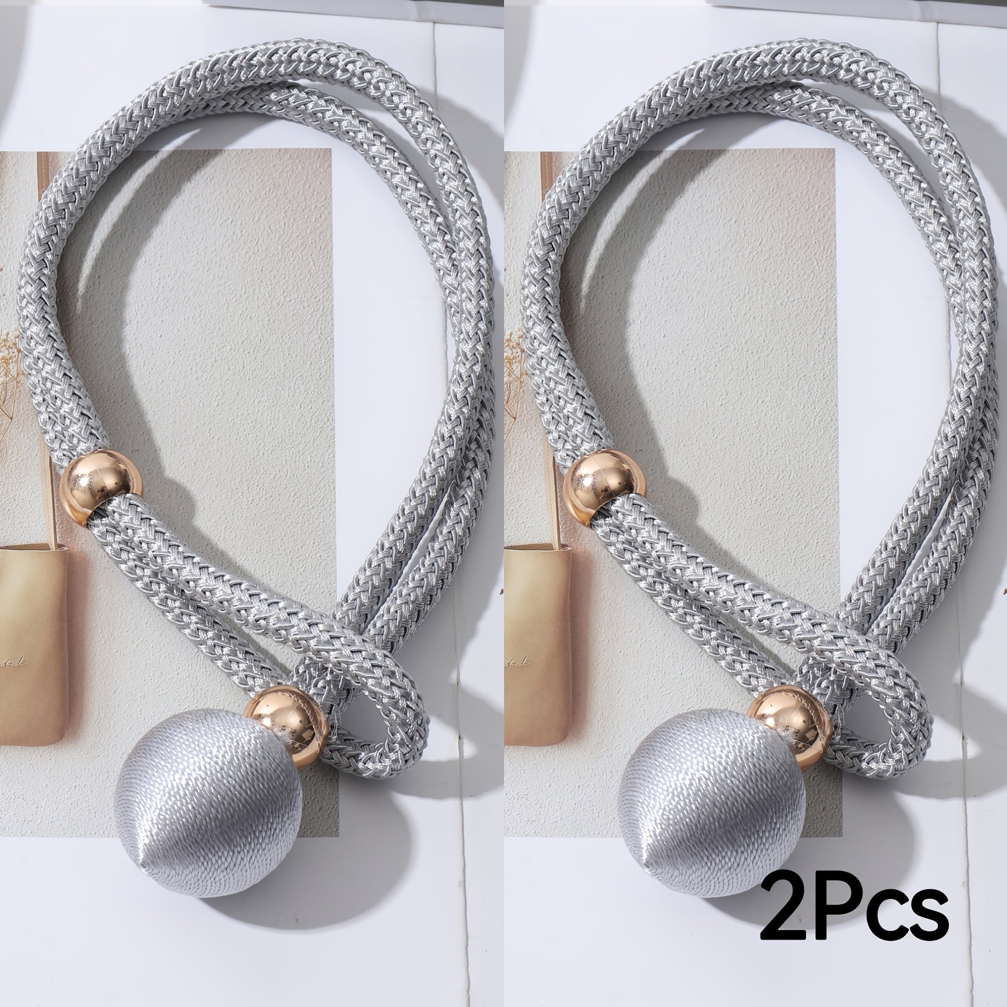 French Style Polyester Curtain Tiebacks, Adjustable, Easy to Install, for Bedrooms and Living Rooms