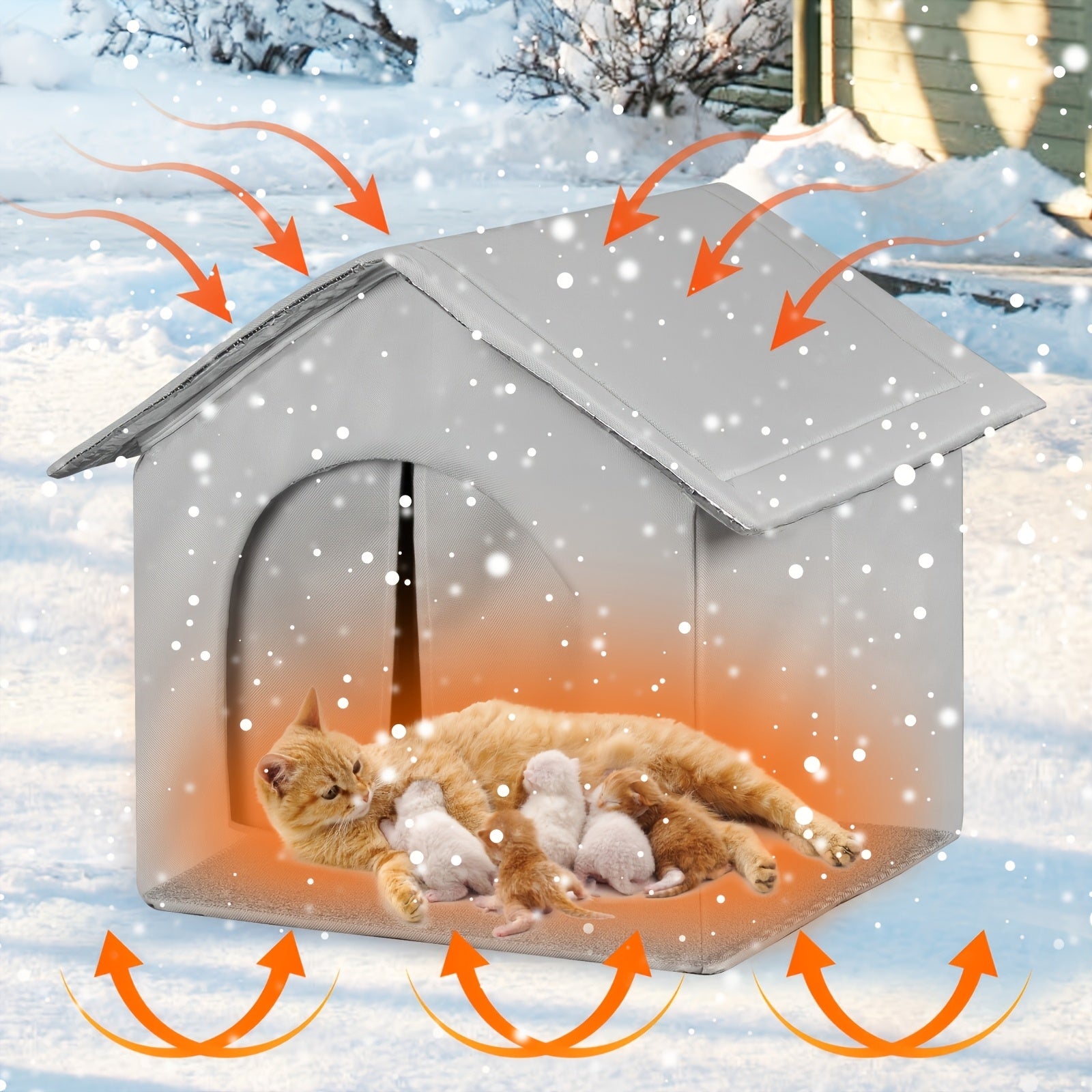 Waterproof Small Animal House with Sponge Insulation for Indoor Outdoor Use