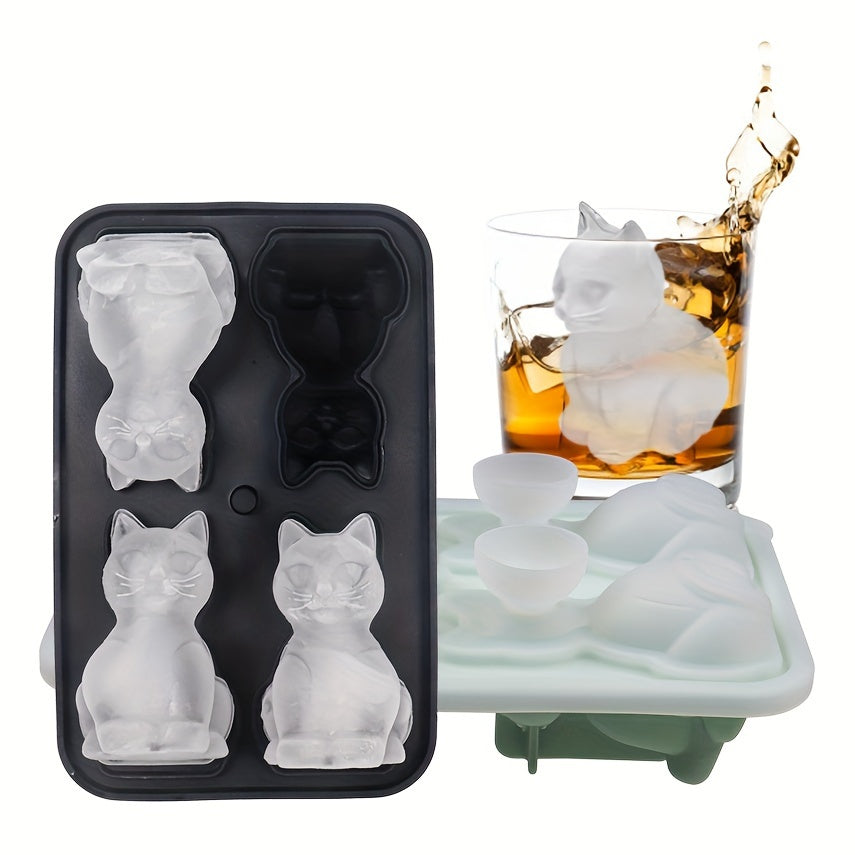Silicone Cat Ice Cube Tray and Mold for Chocolate Pudding Jelly and Candy