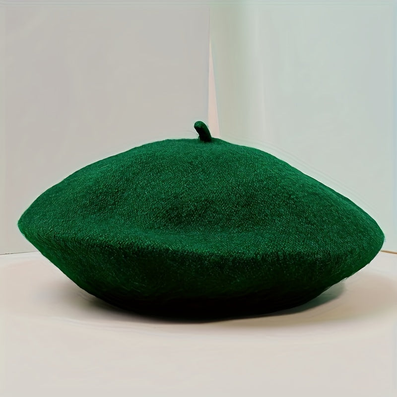 Y2K-Inspired Solid Color Beret Unisex Fashion Accessory for Outdoor Wear