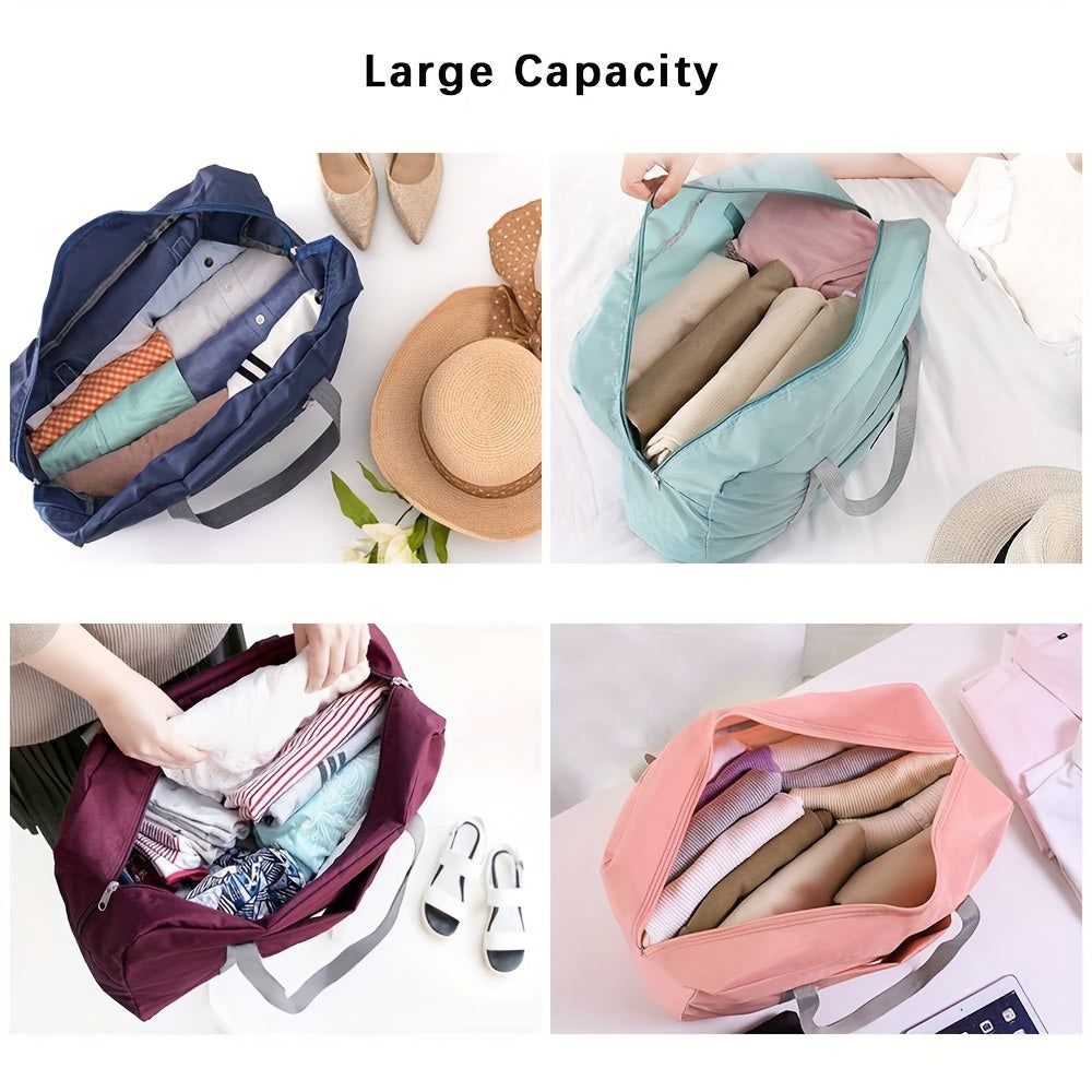 Large Capacity Foldable Polyester Travel Duffel Bag for Gym Sports Weekend Trips