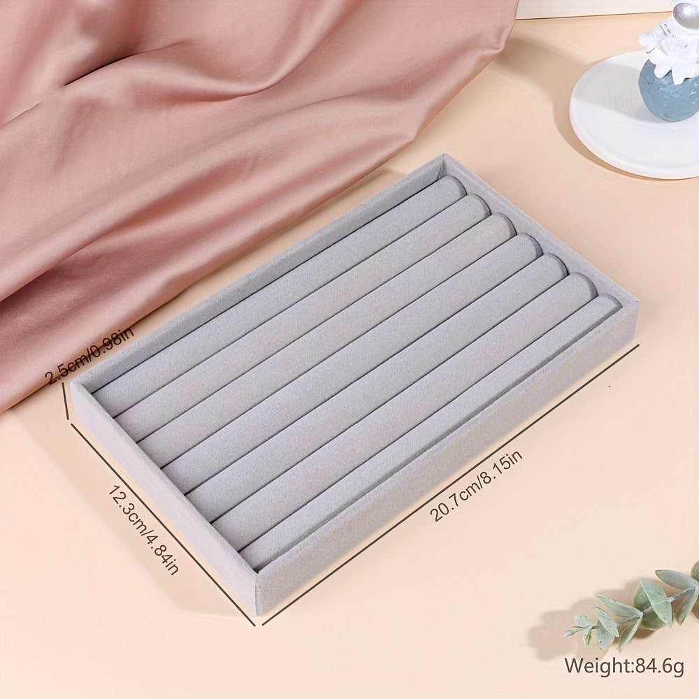 Caja de joyería de terciopelo para anillos, pendientes y almacenamiento de joyas