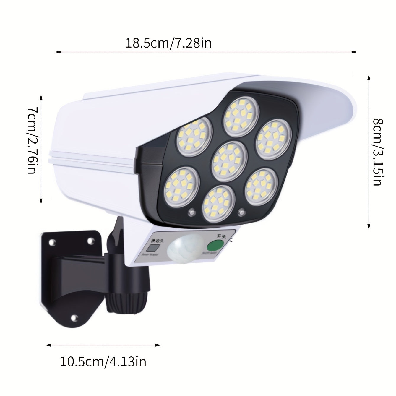 Luz solar de jardín con 77 LEDs, sensor de movimiento, 3 modos, luz de inundación exterior