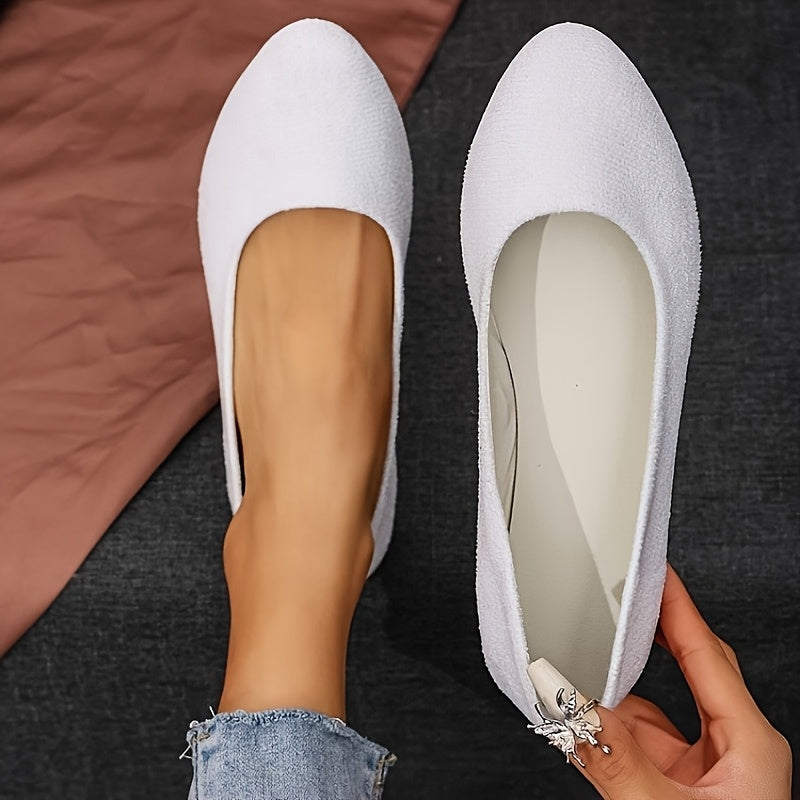 Women's Slip-On Flats Soft Fabric Upper Rubber Sole Comfortable Round Toe Multi-Color