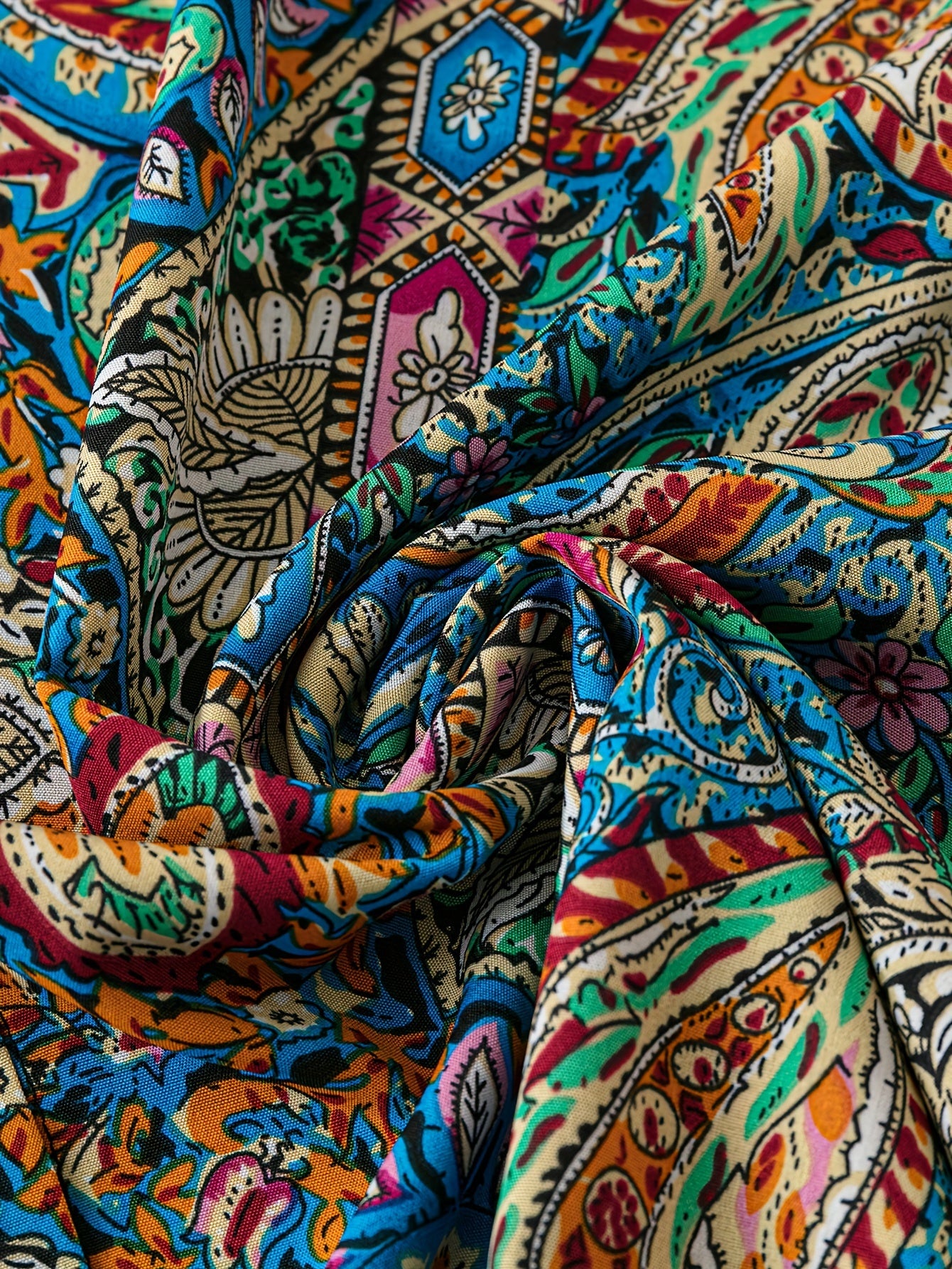 Plus Size Floral Blouse for Women Long Sleeve Button Collar Spring Fall Polyester Stretch