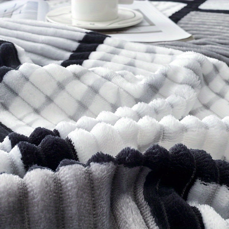 Manta de terciopelo impresa geométrica para cama, sofá, camping, aire acondicionado, todas las estaciones