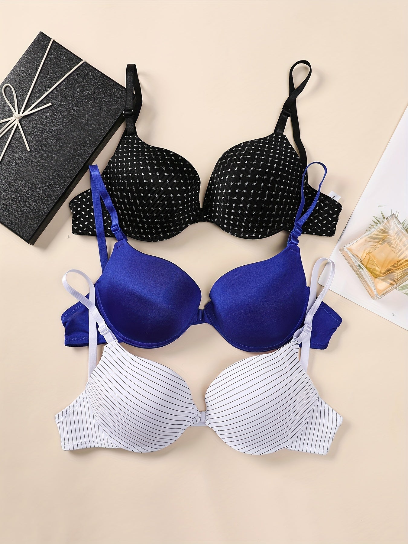 Women's Sexy Print Plunge Bras Comfortable Stretch Lingerie