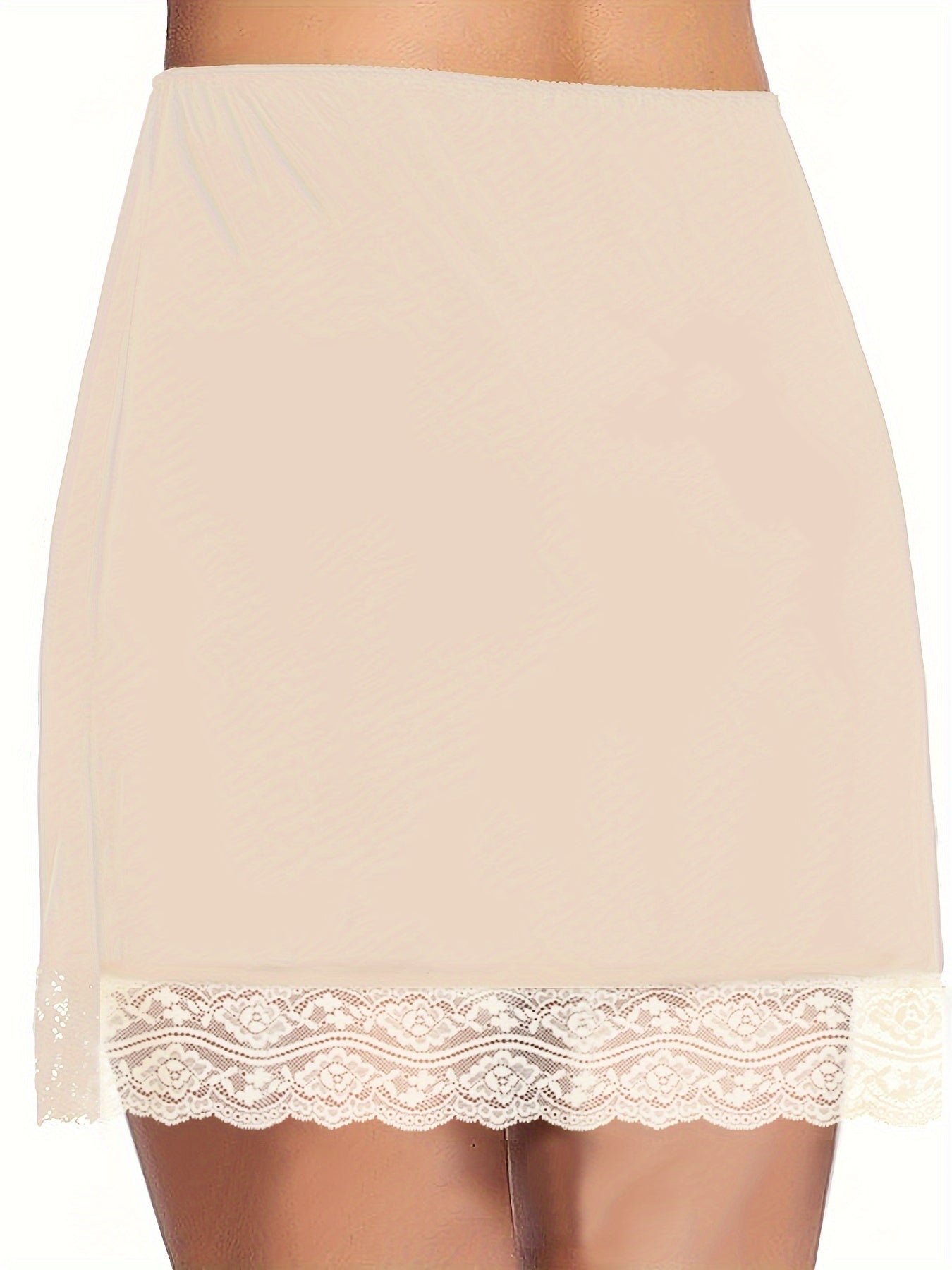 Women's Shapewear Skirt with Lace Detail Solid Color Medium Support Hand Washable