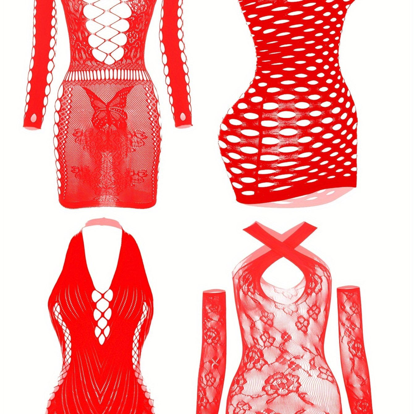 Women's Fishnet Bodycon Dress Set for Sexy Lingerie and Underwear