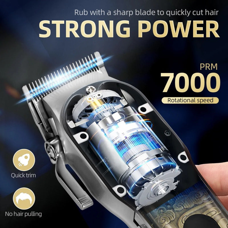 Professional Hair Clippers for Men Cordless USB Rechargeable 9 Guide Combs