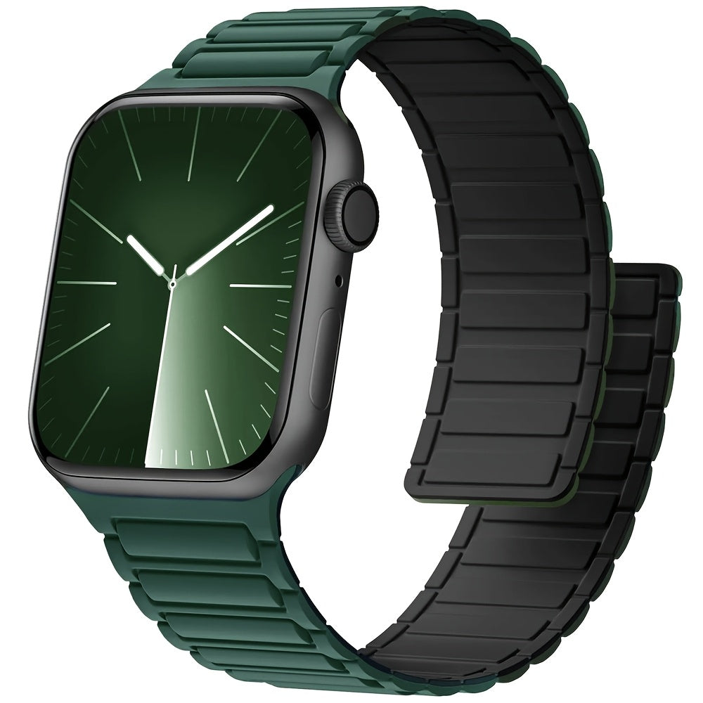 Silicone Magnetic Sport Band for Apple Watch Compatible with Series 1-10 and 38mm-49mm Sizes