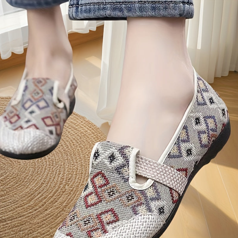 Women's Linen Slip-On Loafers with Non-Slip Rubber Sole for Summer Casual Wear