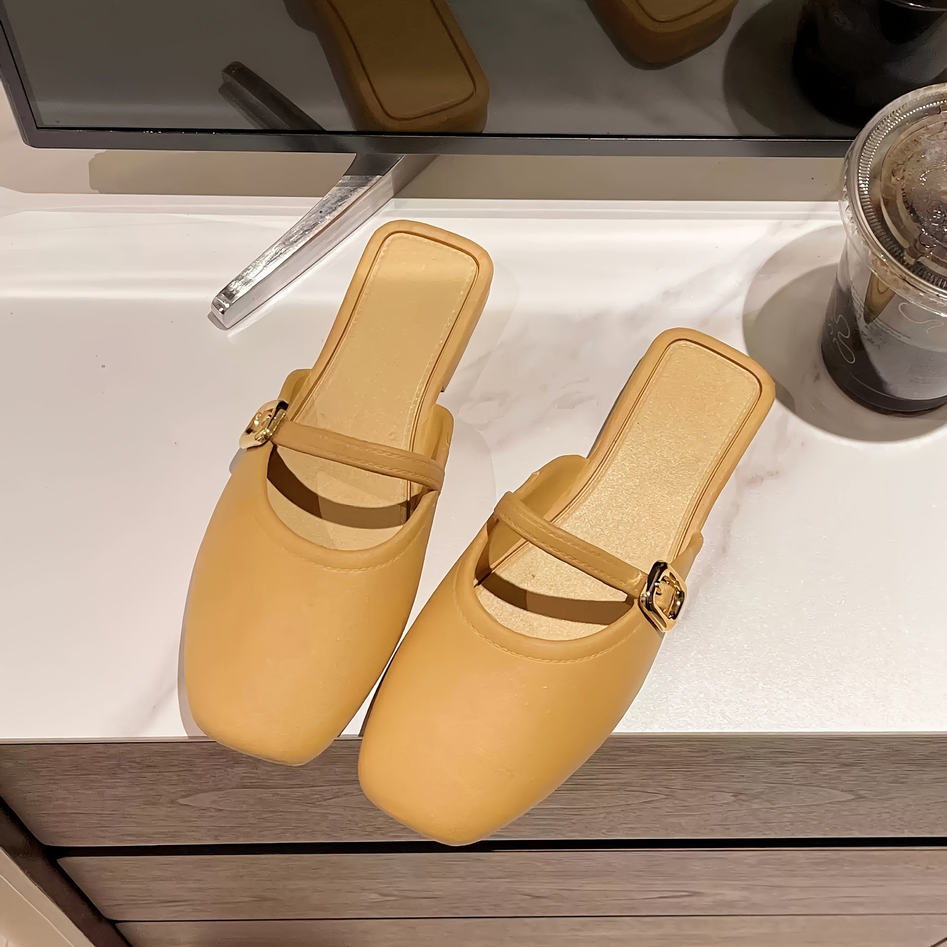 Ayollar yozgi slip-on mokasinlari, rezina taglik, tizza bog'lamli, kundalik poyabzal