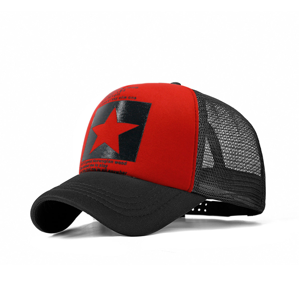 Mesh Baseball Cap with Thin Pentagram Pattern for Summer Wear