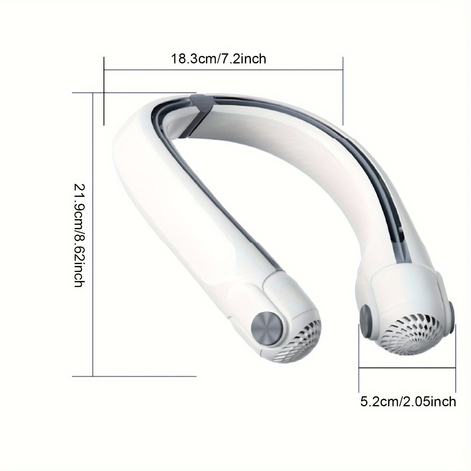 Portable Wearable Neck Fan with Adjustable Tilt Rotor, USB Charging, Silent Operation