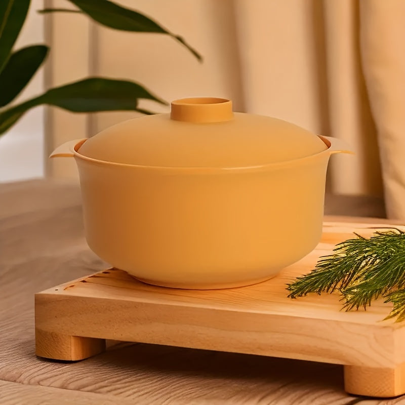 Non-Slip Microwave-Safe Salad Bowl with Lid for Grains and Pasta