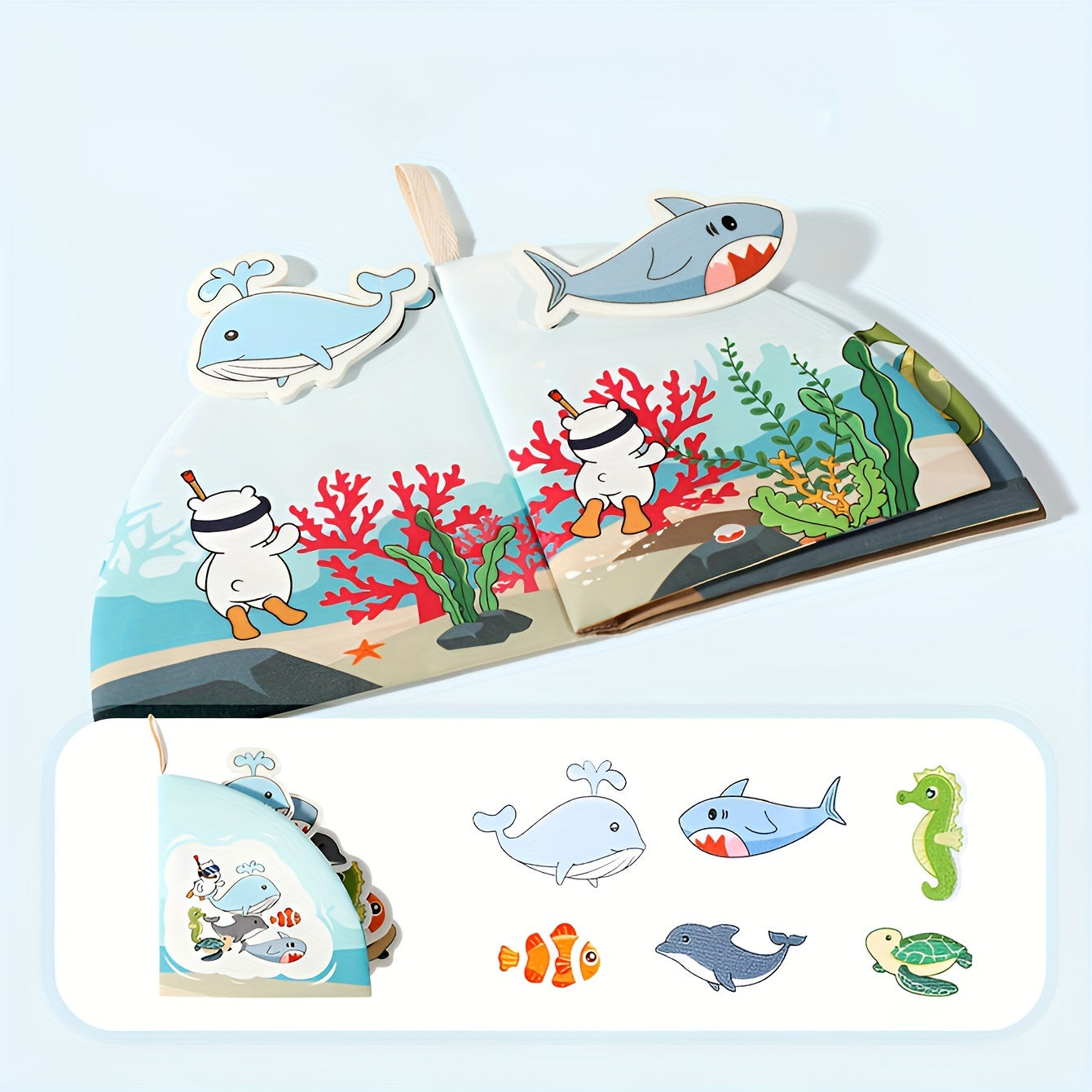 Children's Tear Book Toy with Stickers and Pictures for Cognitive Development Age 0+ Polyester Mixed Color