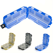 Kichik ikki tomonlama saqlash qutisi, olib yuriladigan charm qutisi, ajraladigan bo'linmalari bilan