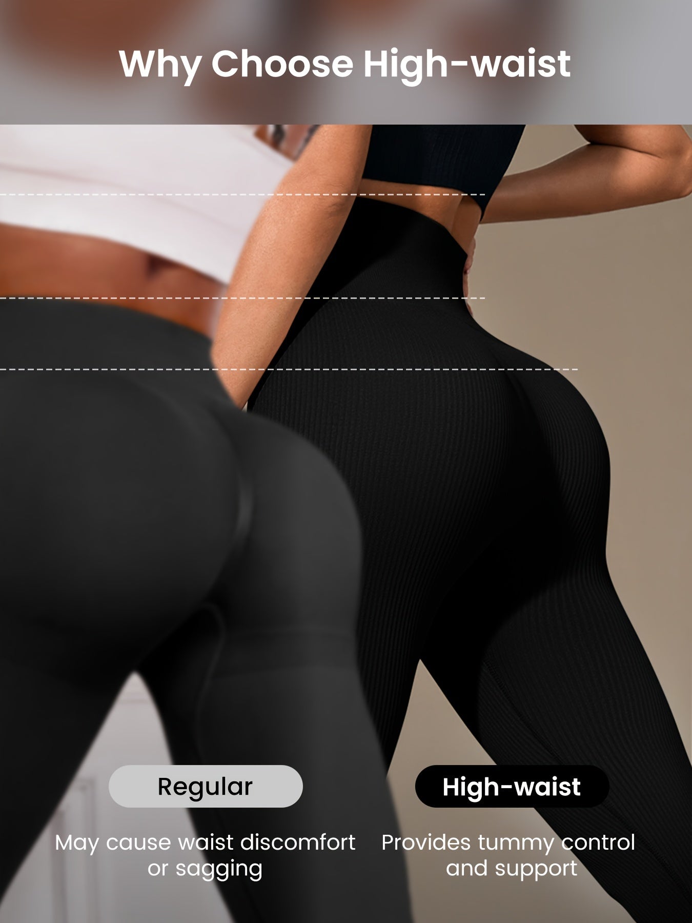 Women's High-Waist Yoga Leggings Tummy Control Moisture-Wicking Breathable Cropped